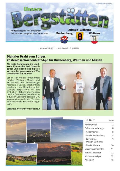 Digitales Amtsblatt „Unsere Bergstätten“